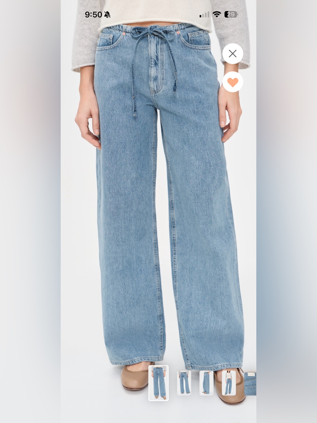 Dl1961 Sienna Aura Light Blue Wide-Leg Jeans